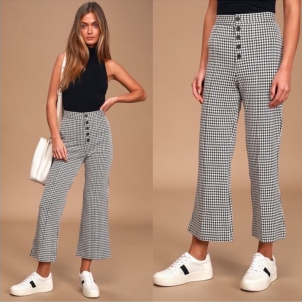 Amuse Society • High Waist Black & White Plaid Pants